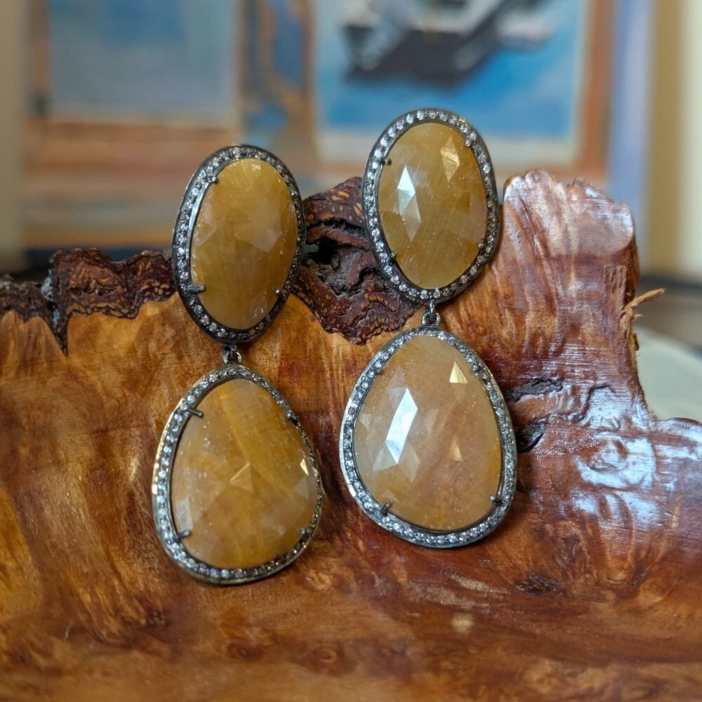 Sapphire with CZ with Butterfly Back - Casual with Class! 925
